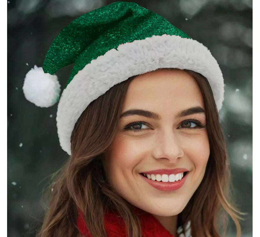 Translation missing: pt-PT.Gorro de Papá Noel verde adulto
