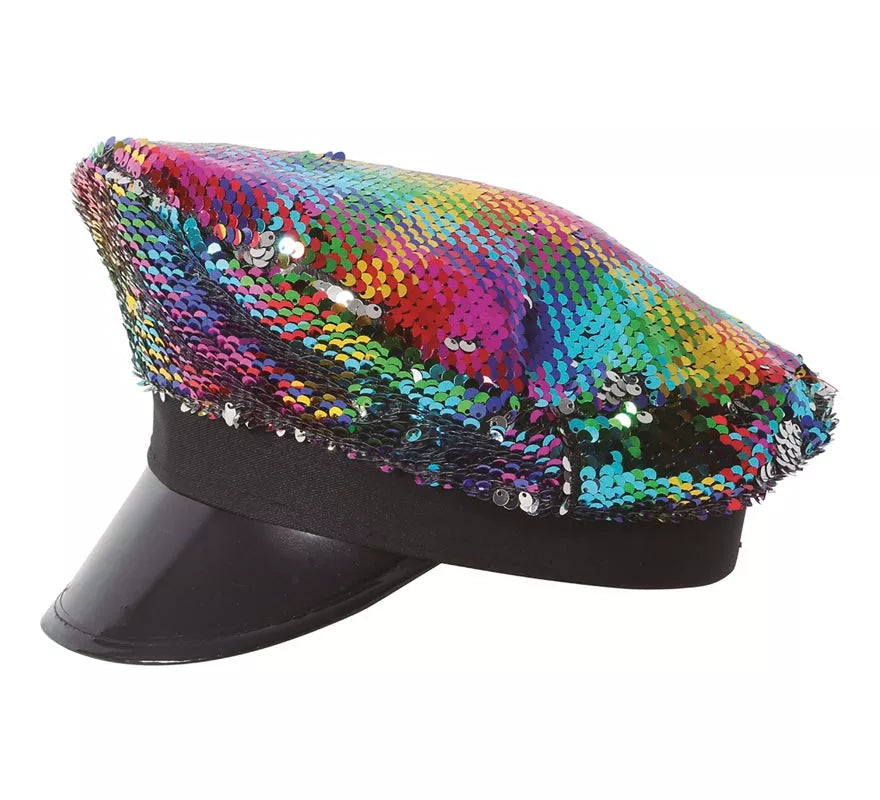 Translation missing: pt-PT.Gorro de Policía de Lentejuelas Multicolor para mujer