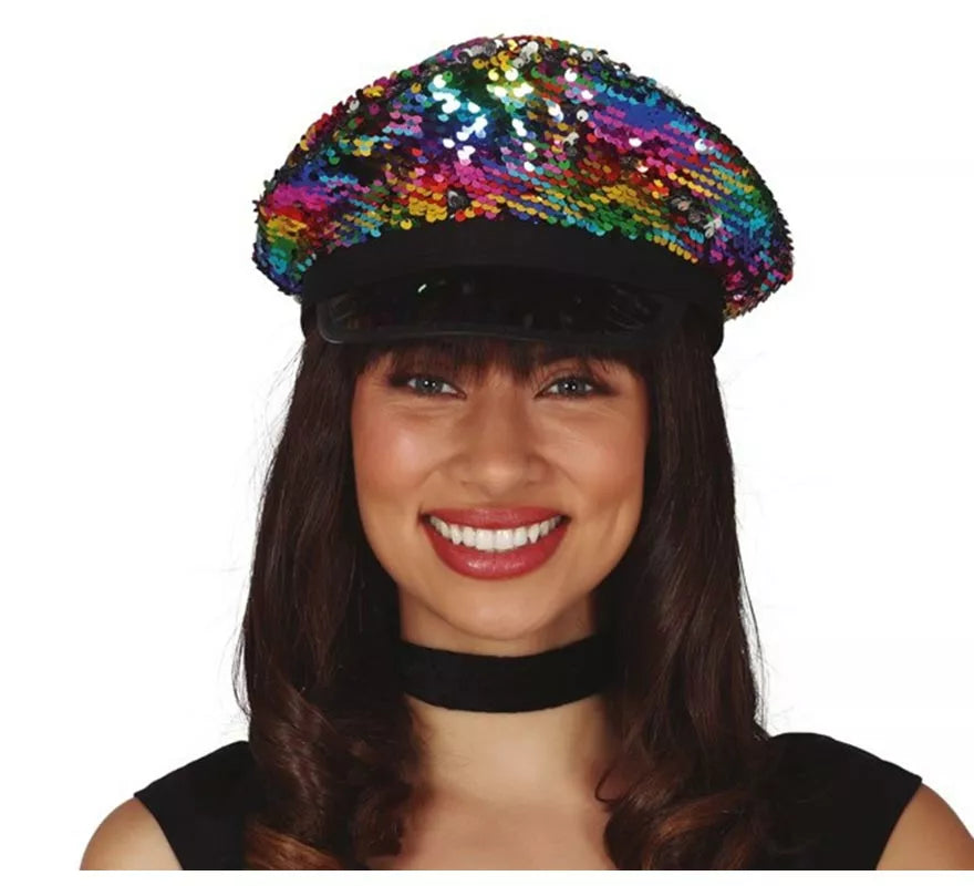 Translation missing: pt-PT.Gorro de Policía de Lentejuelas Multicolor para mujer