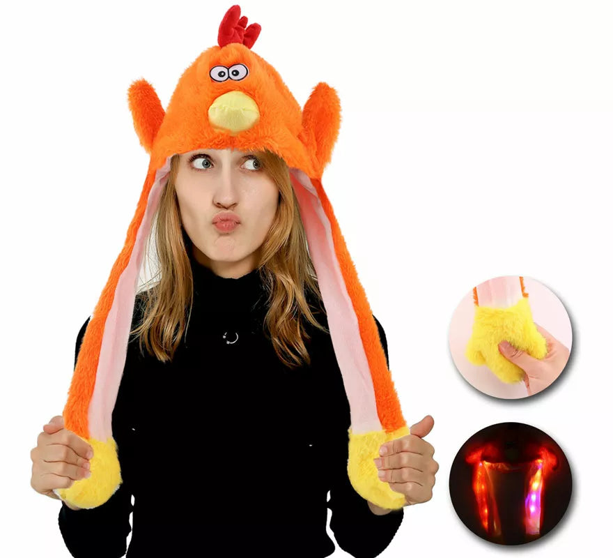 Translation missing: pt-PT.Gorro de Pollo con Oreja Móviles y Luz