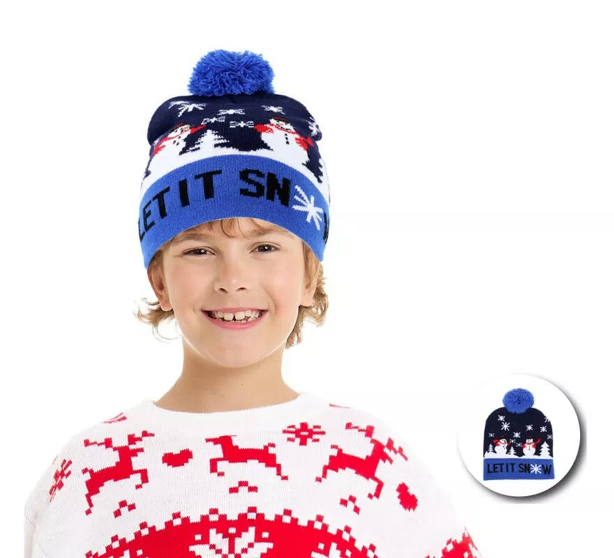 Translation missing: pt-PT.Gorro de Reno en Nieve azul infantil