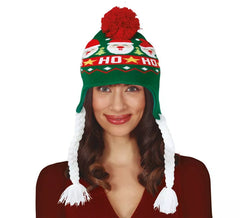 Chapéu de Papai Noel com Tranças