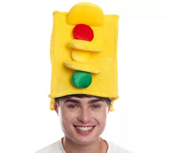 Chapéu de semáforo de espuma amarela