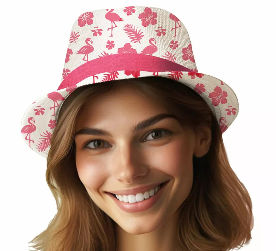 Translation missing: pt-PT.Gorro de Verano Flamencos rosa adulto