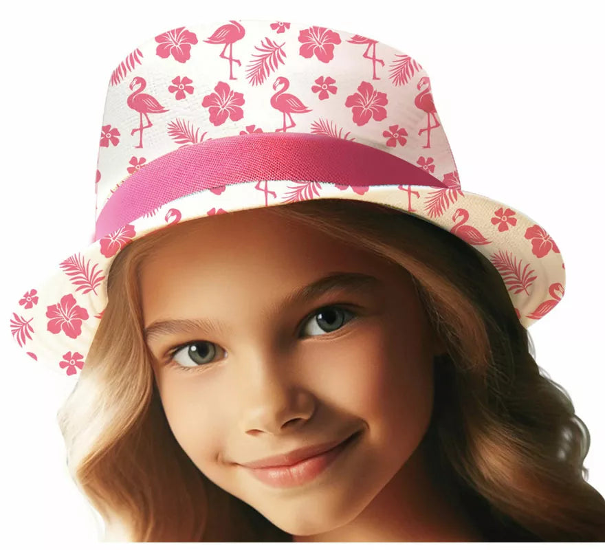 Translation missing: pt-PT.Gorro de Verano Flamencos rosa infantil