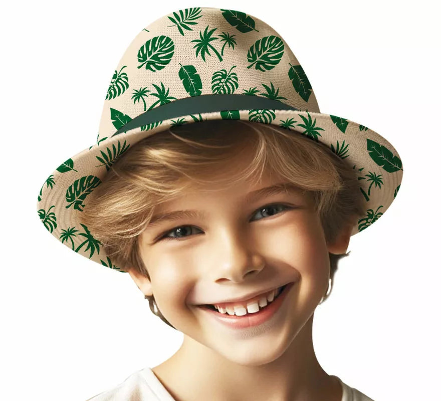 Translation missing: pt-PT.Gorro de Verano Hojas verdes infantil