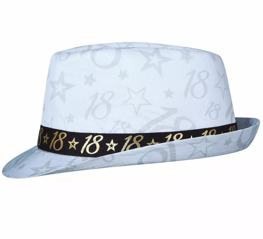 Translation missing: pt-PT.Gorro Gángster Blanco 18 Años Cumpleaños y Aniversarios