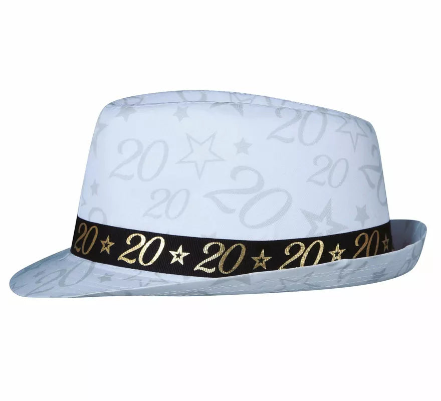 Translation missing: pt-PT.Gorro Gángster Blanco 20 Años Cumpleaños y Aniversarios