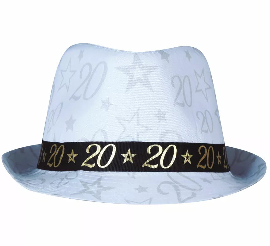 Translation missing: pt-PT.Gorro Gángster Blanco 20 Años Cumpleaños y Aniversarios