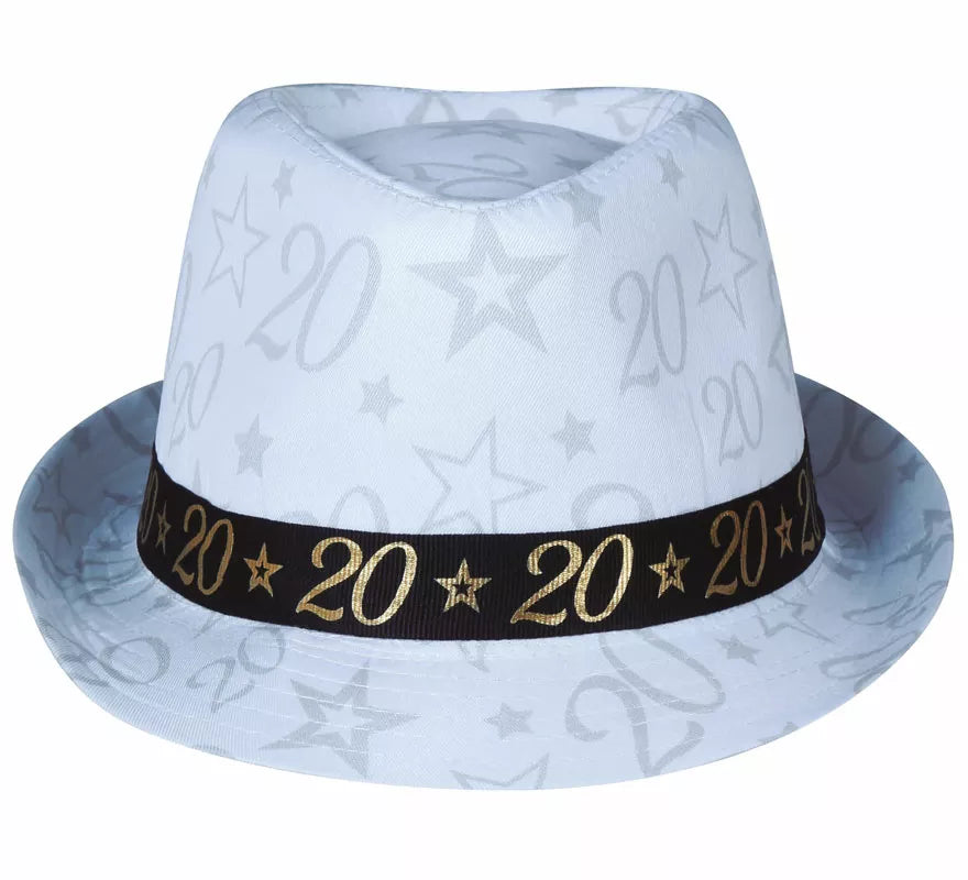 Translation missing: pt-PT.Gorro Gángster Blanco 20 Años Cumpleaños y Aniversarios