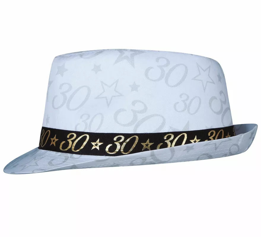 Translation missing: pt-PT.Gorro Gángster Blanco 30 Años Cumpleaños y Aniversarios