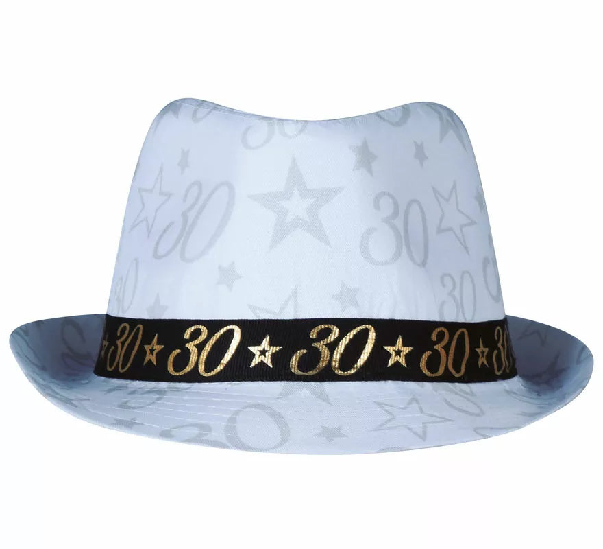 Translation missing: pt-PT.Gorro Gángster Blanco 30 Años Cumpleaños y Aniversarios