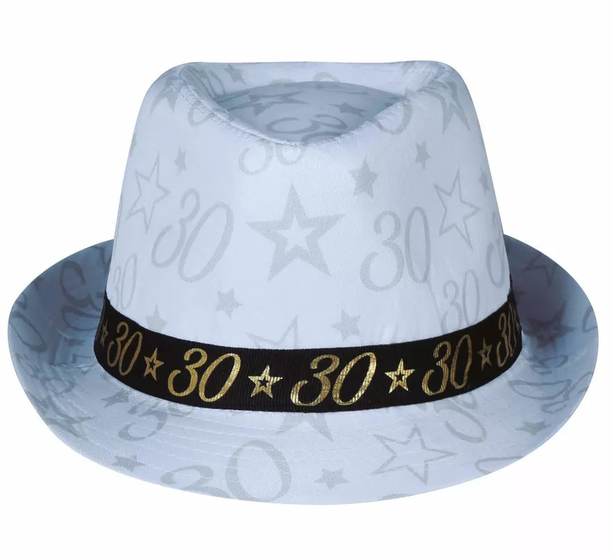 Translation missing: pt-PT.Gorro Gángster Blanco 30 Años Cumpleaños y Aniversarios