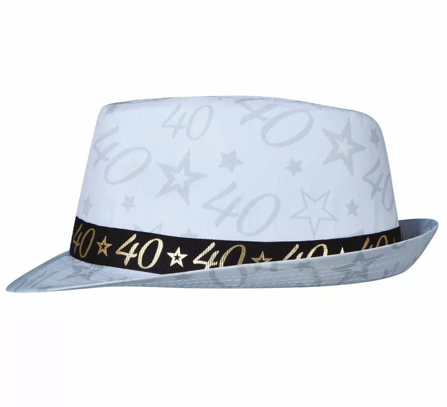 Translation missing: pt-PT.Gorro Gángster Blanco 40 Años Cumpleaños y Aniversarios