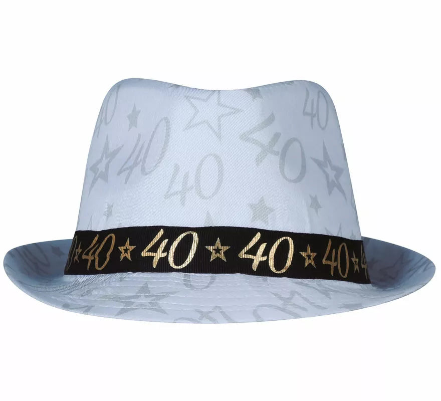Translation missing: pt-PT.Gorro Gángster Blanco 40 Años Cumpleaños y Aniversarios