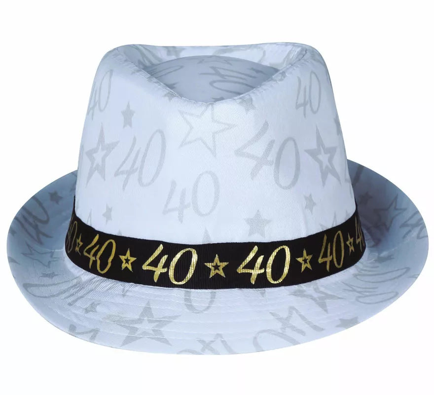 Translation missing: pt-PT.Gorro Gángster Blanco 40 Años Cumpleaños y Aniversarios