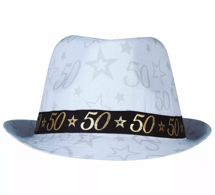 Translation missing: pt-PT.Gorro Gángster Blanco 50 Años Cumpleaños y Aniversarios