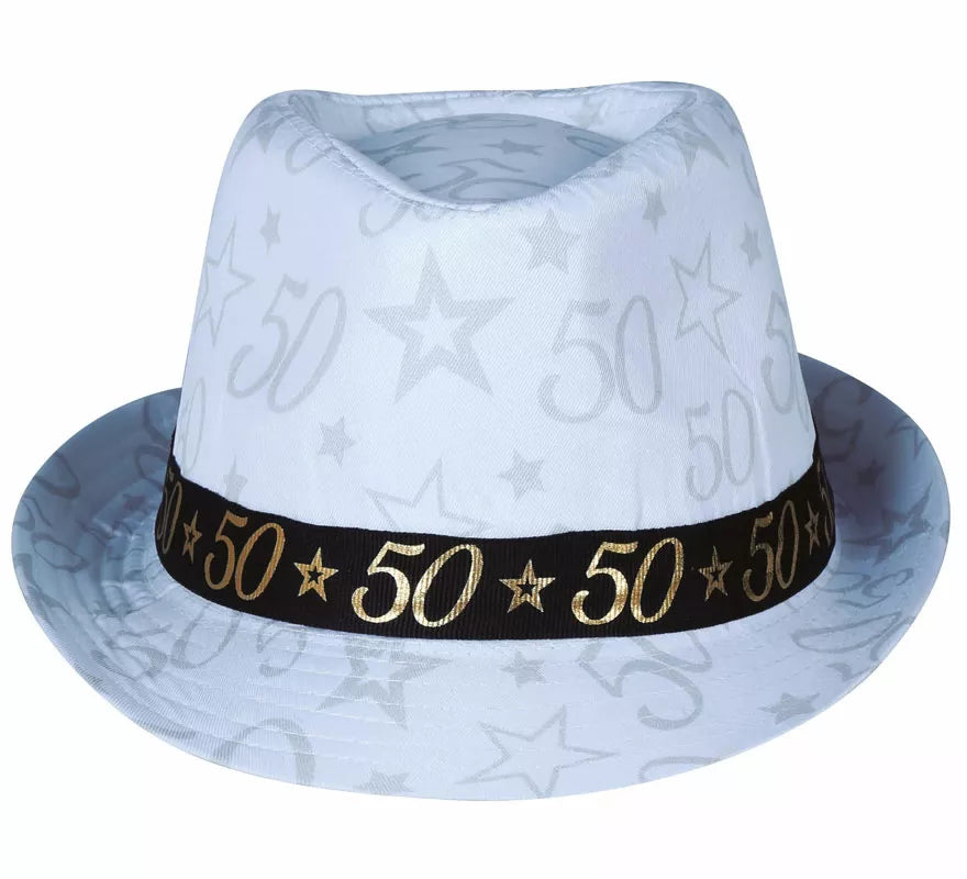 Translation missing: pt-PT.Gorro Gángster Blanco 50 Años Cumpleaños y Aniversarios