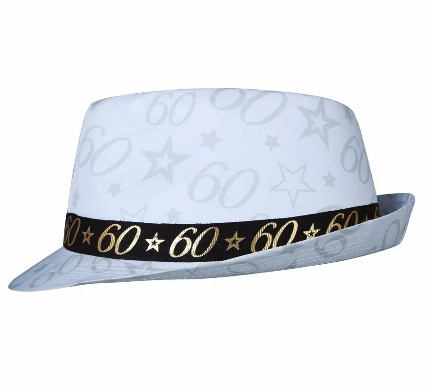 Translation missing: pt-PT.Gorro Gángster Blanco 60 Años Cumpleaños y Aniversarios