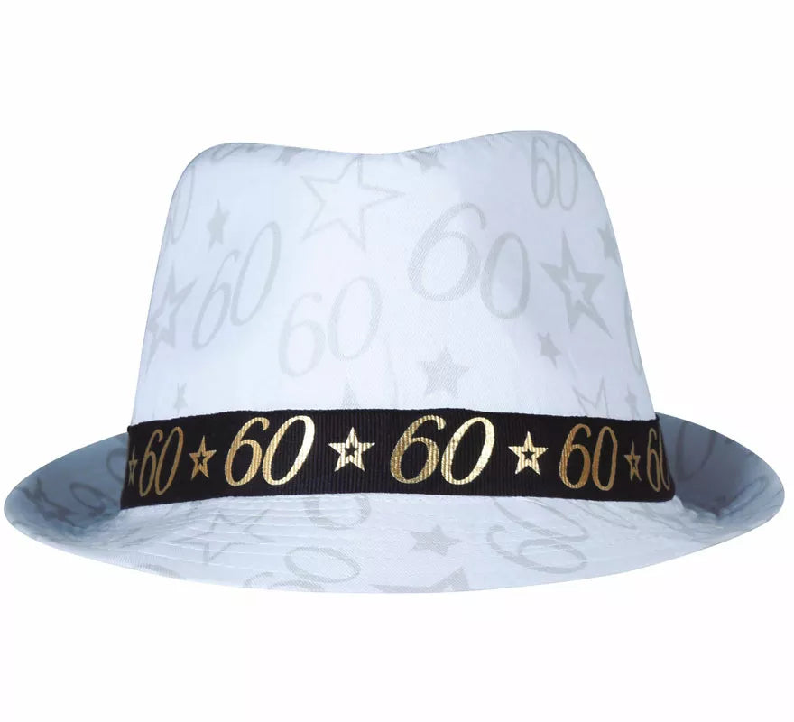 Translation missing: pt-PT.Gorro Gángster Blanco 60 Años Cumpleaños y Aniversarios