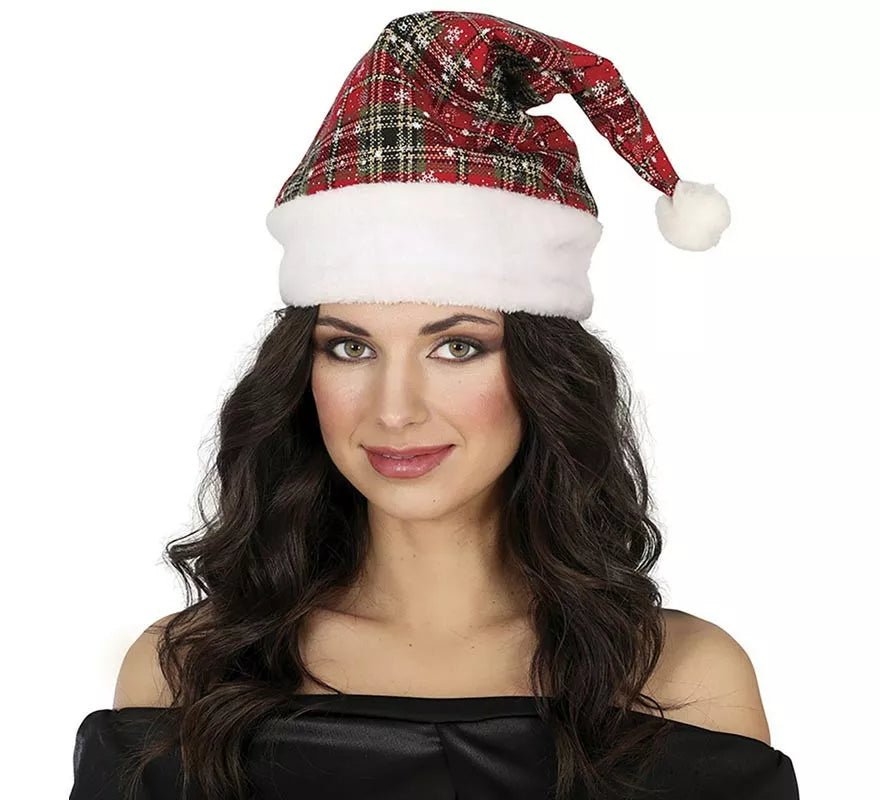 Translation missing: pt-PT.Gorro Navidad de Cuadros verde y rojo