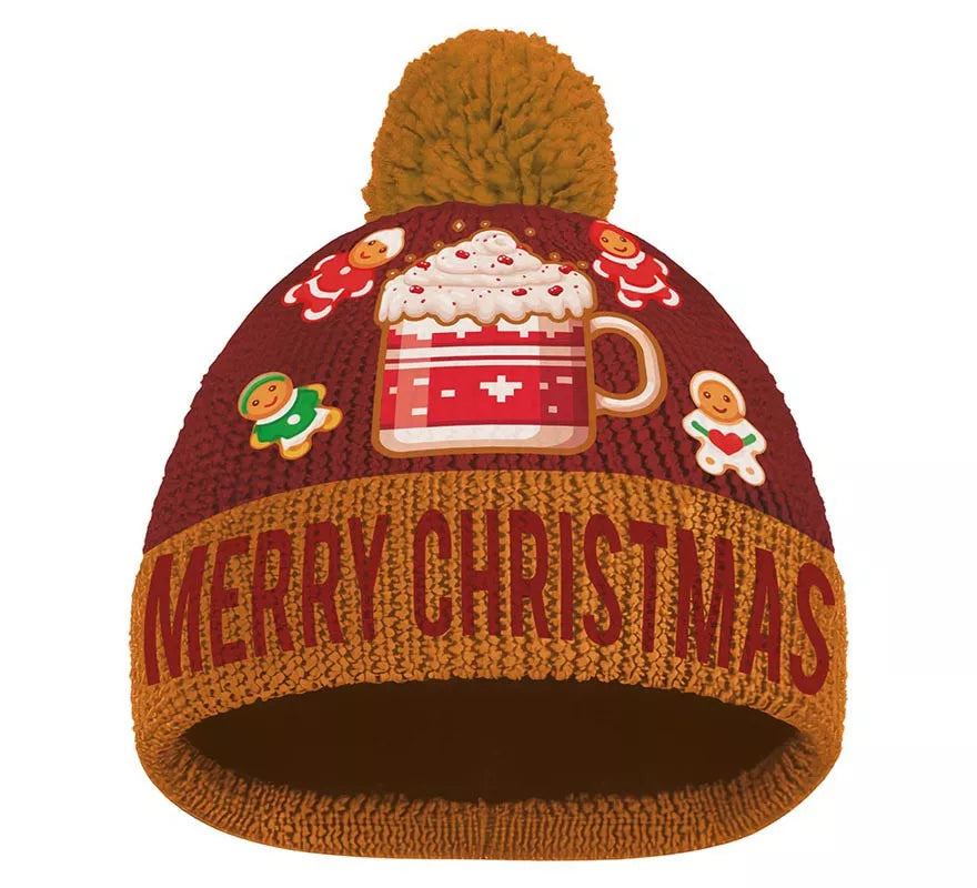 Translation missing: pt-PT.Gorro Navideño burdeos efecto de lana