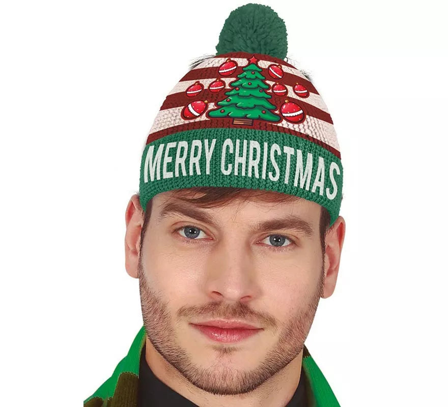 Translation missing: pt-PT.Gorro Navideño efecto verde Lana