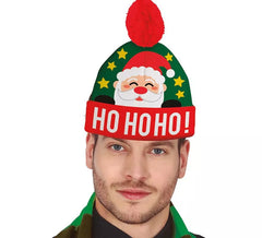Chapéu de Natal Papai Noel Ho Ho Ho com efeito lã