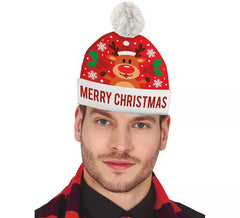 Chapéu de Natal Rena Feliz Natal com efeito lã