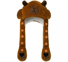 Chapéu com orelhas de capivara com movimento e luz.