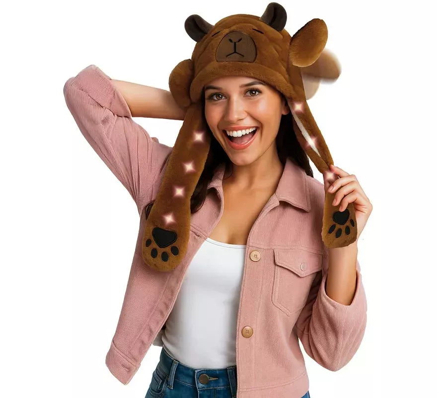 Translation missing: pt-PT.Gorro Orejas Capibara con Movimiento y luz
