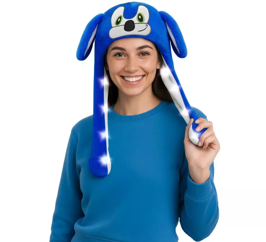 Translation missing: pt-PT.Gorro Orejas Erizo azul con Movimiento y luz