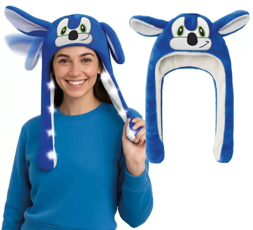 Translation missing: pt-PT.Gorro Orejas Erizo azul con Movimiento y luz