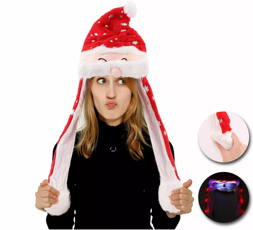 Gorro Orejas Papá Noel Copitos con Movimiento con luz