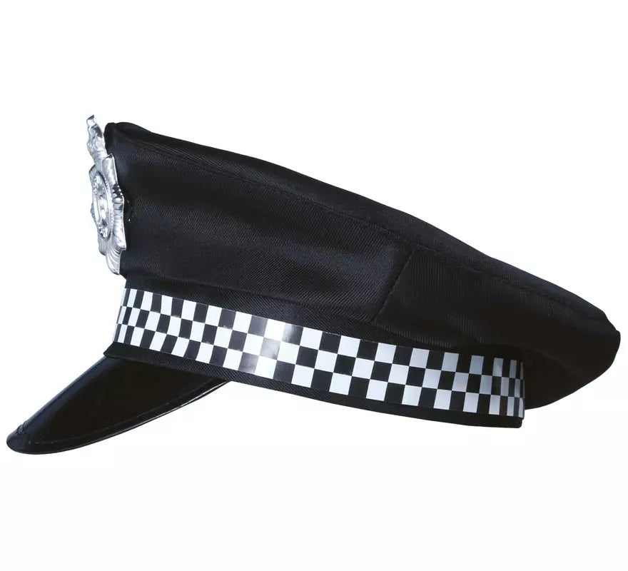 Translation missing: pt-PT.Gorro Policía con placa plateada