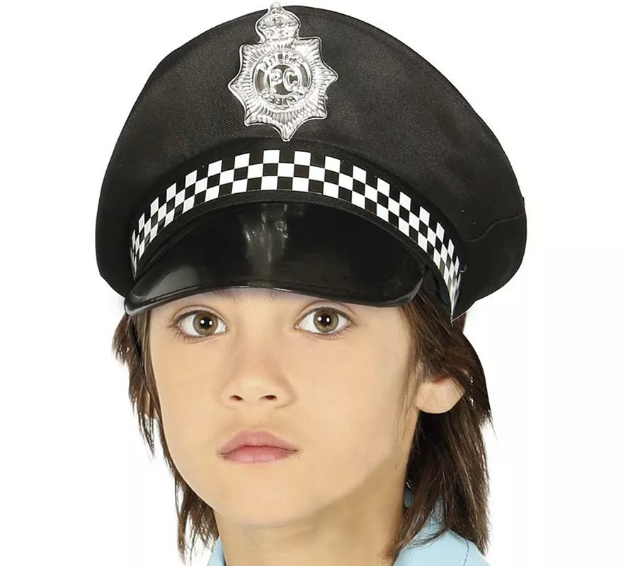 Translation missing: pt-PT.Gorro Policía con placa plateada