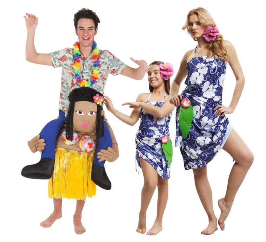 Grupo de havaianos divertidos