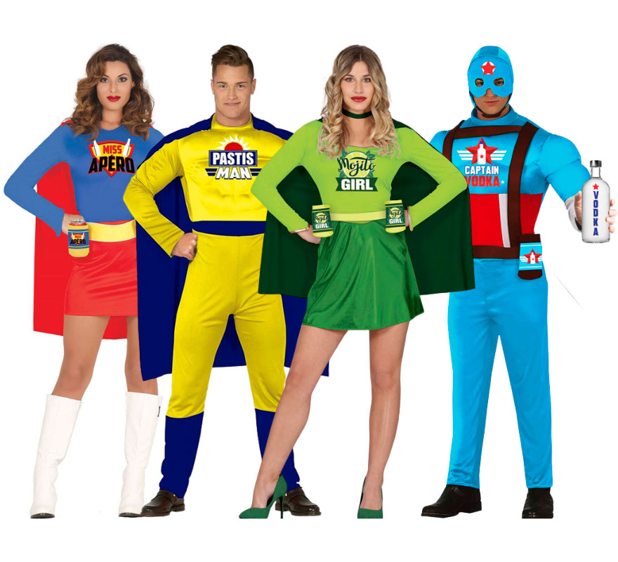 Grupo de super-heróis de bebidas