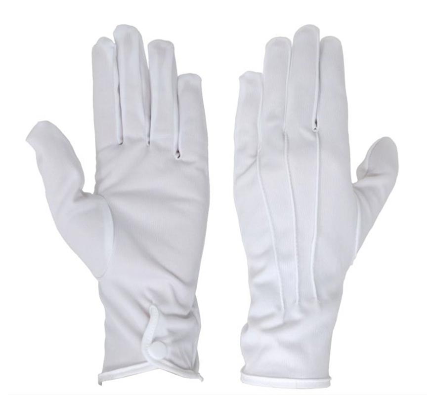 Guante blanco con Botón adulto de 24 cm