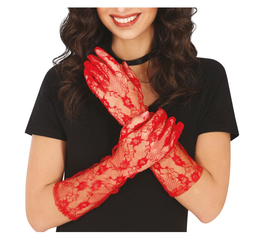 Translation missing: pt-PT.Guantes Calados Rojos de 38 cm