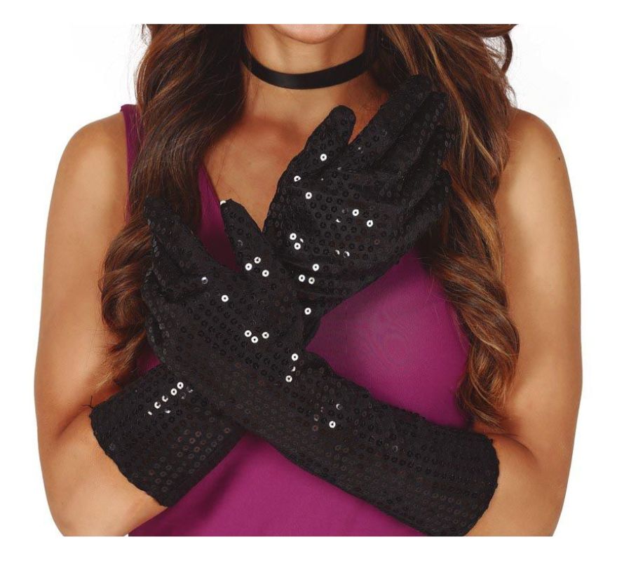 Translation missing: pt-PT.Guantes con Lentejuelas en varios colores de 39 cm