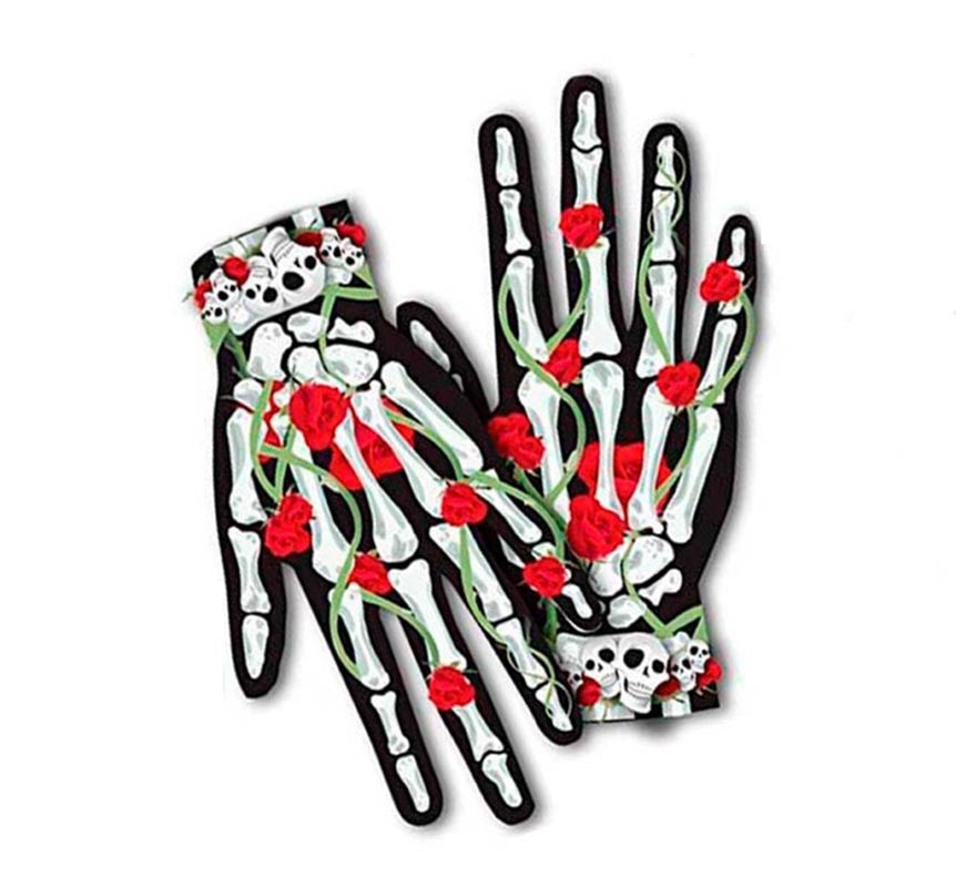 Translation missing: pt-PT.Guantes Cortos Catrina rosas pequeñas