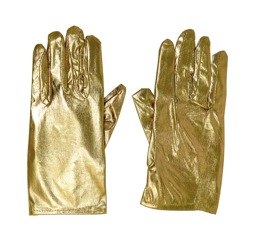 Guantes cortos color oro 22 cm