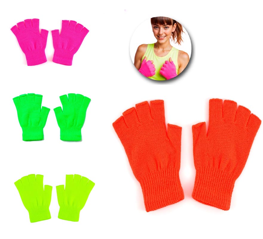 Translation missing: pt-PT.Guantes Cortos sin dedos neón en varios colores adulto