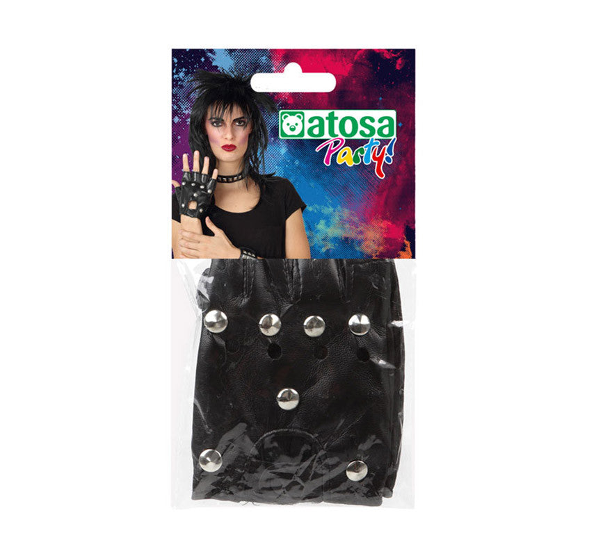 Translation missing: pt-PT.Guantes de Rockero Negro con Parches