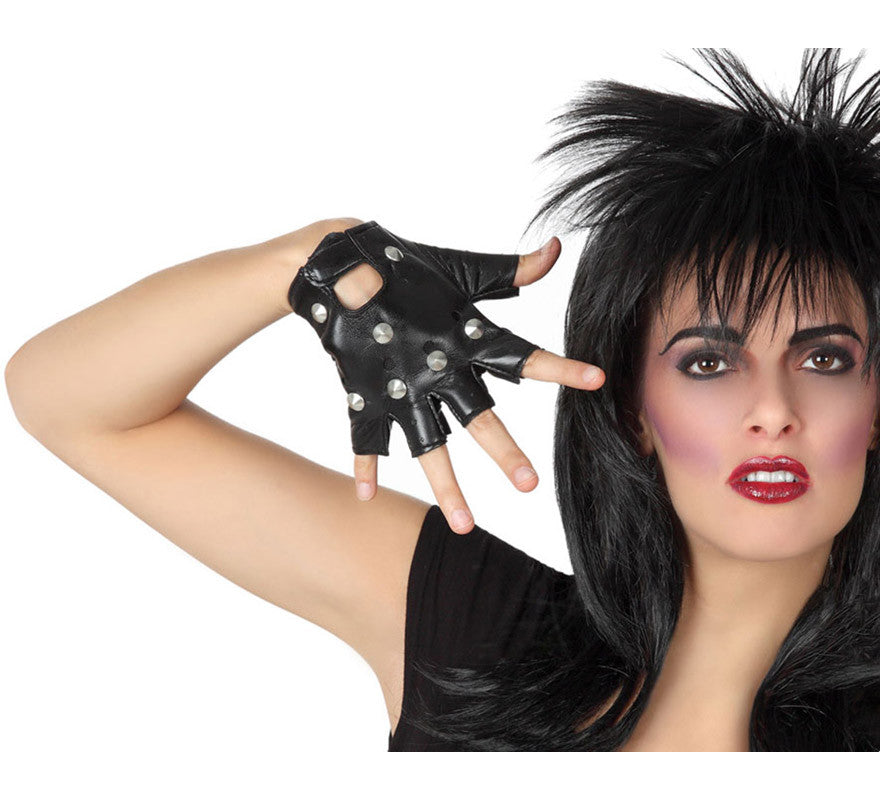 Translation missing: pt-PT.Guantes de Rockero Negro con Parches