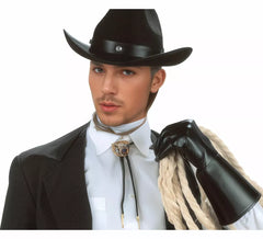 Luvas de cowboy com efeito de couro para adultos