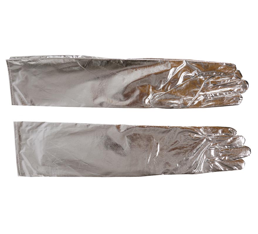 Guantes Largos color plata 44 cm