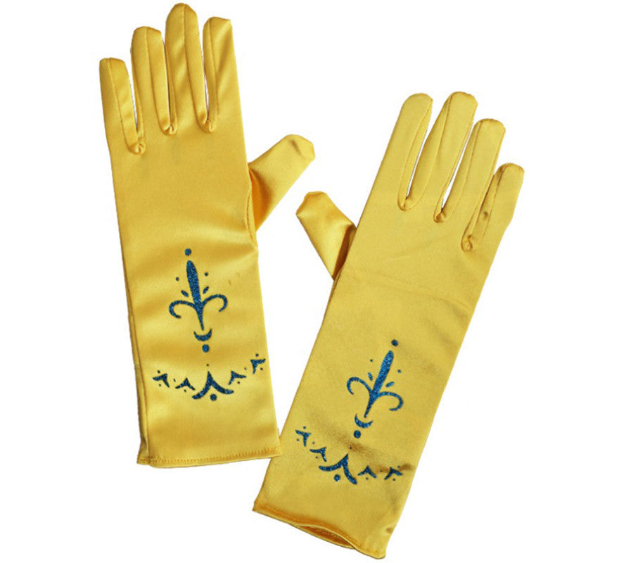 Translation missing: pt-PT.Guantes largos de Princesa dorados infantiles de 24 cm