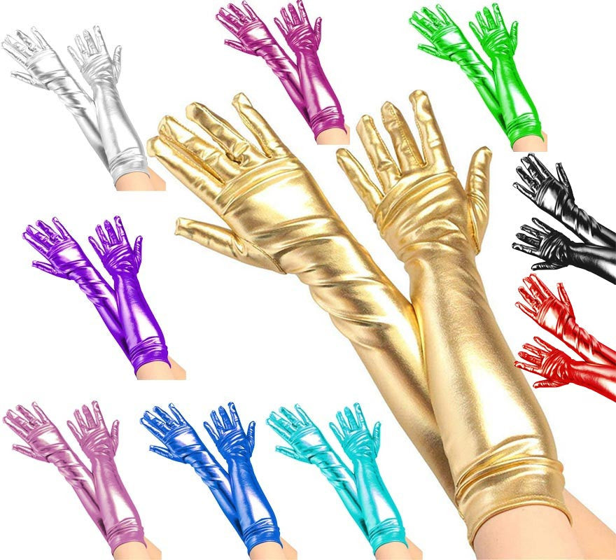 Guantes Largos Metalizados para adultos en varios colores